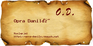 Opra Daniló névjegykártya